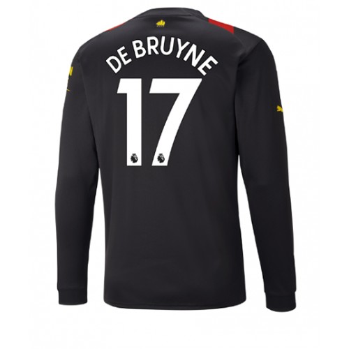 Fotbalové Dres Manchester City Kevin De Bruyne #17 Venkovní 2022-23 Dlouhý Rukáv